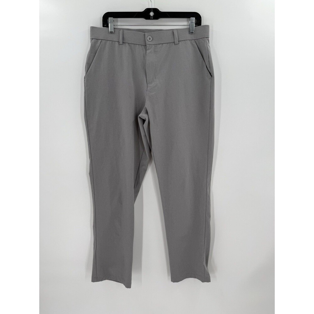 Libin Pants Men's 34X30 GRAY 5 Pocket Tech Performance Golf Chino Flat Front